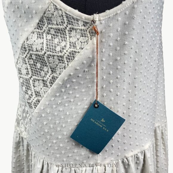 NWT Meadow Rue Anthropologie Lace Peplum Sleeveless Top | Sz Medium | White - Picture 5 of 14